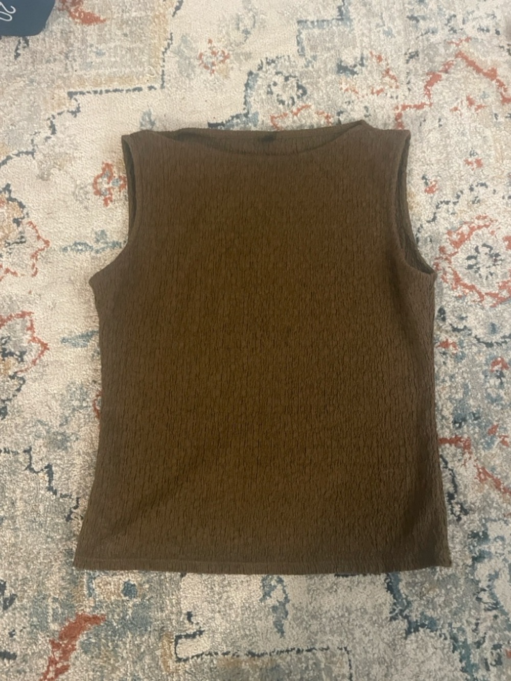 Uniqlo Brown Textured Knit Shell Top
